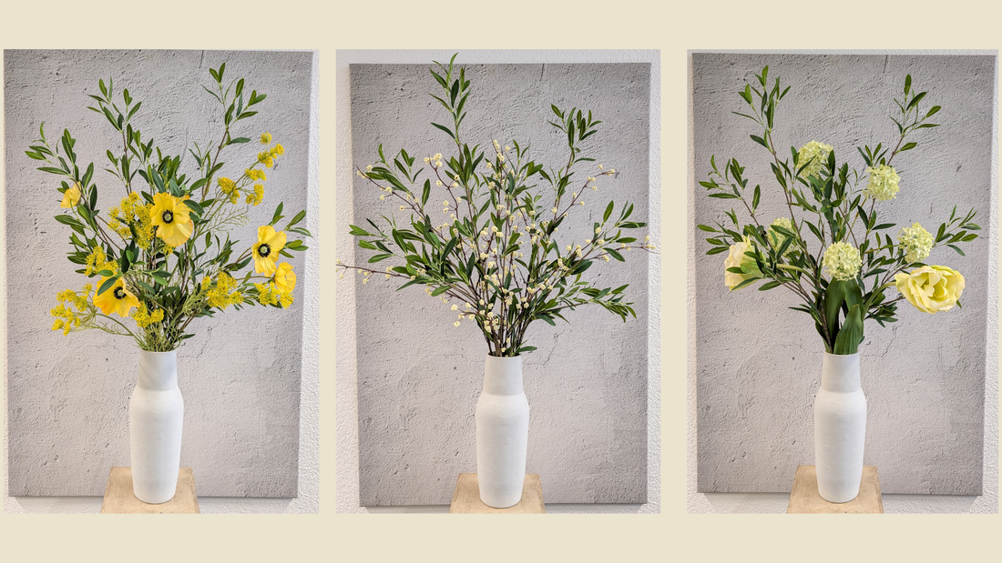 1 Kunstblumen Zweig, Basis für 3 stylische Bouquets