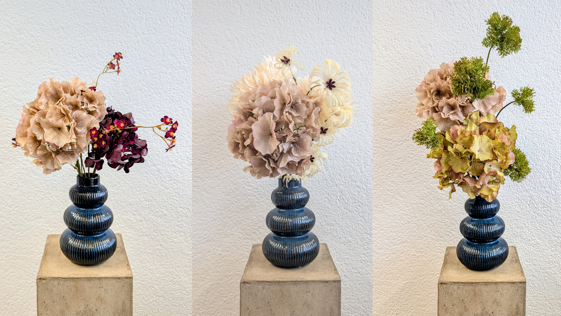 Styling mit Kunstblumen: 1 Hortensie, 3 Ideen