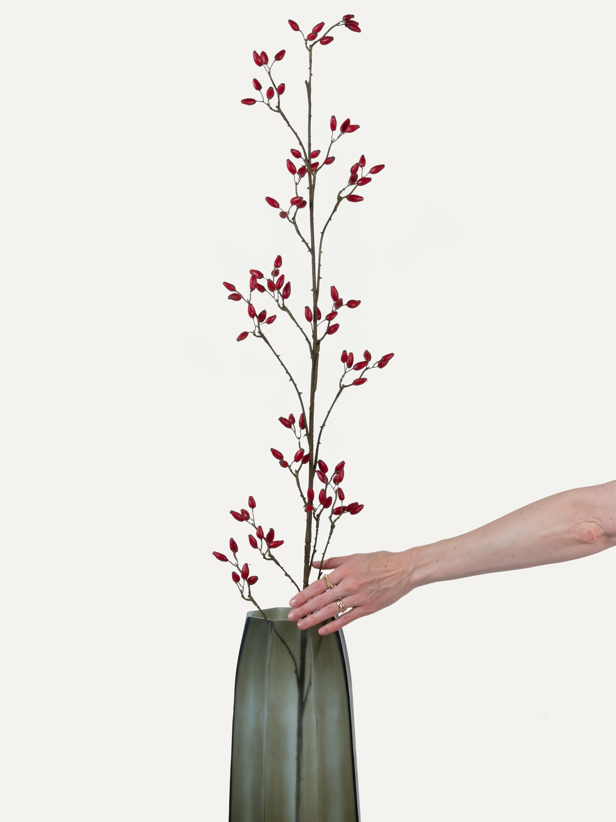 Hagebuttenzweig 147 cm 1 Stk. - Kunstzweig – Silkhaus