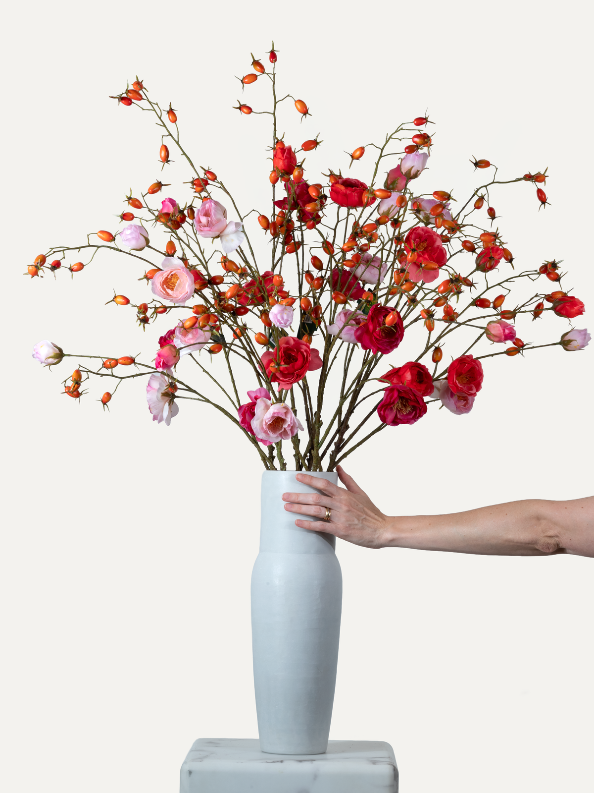 Rosehip branch 106 cm 1 piece - artificial branch